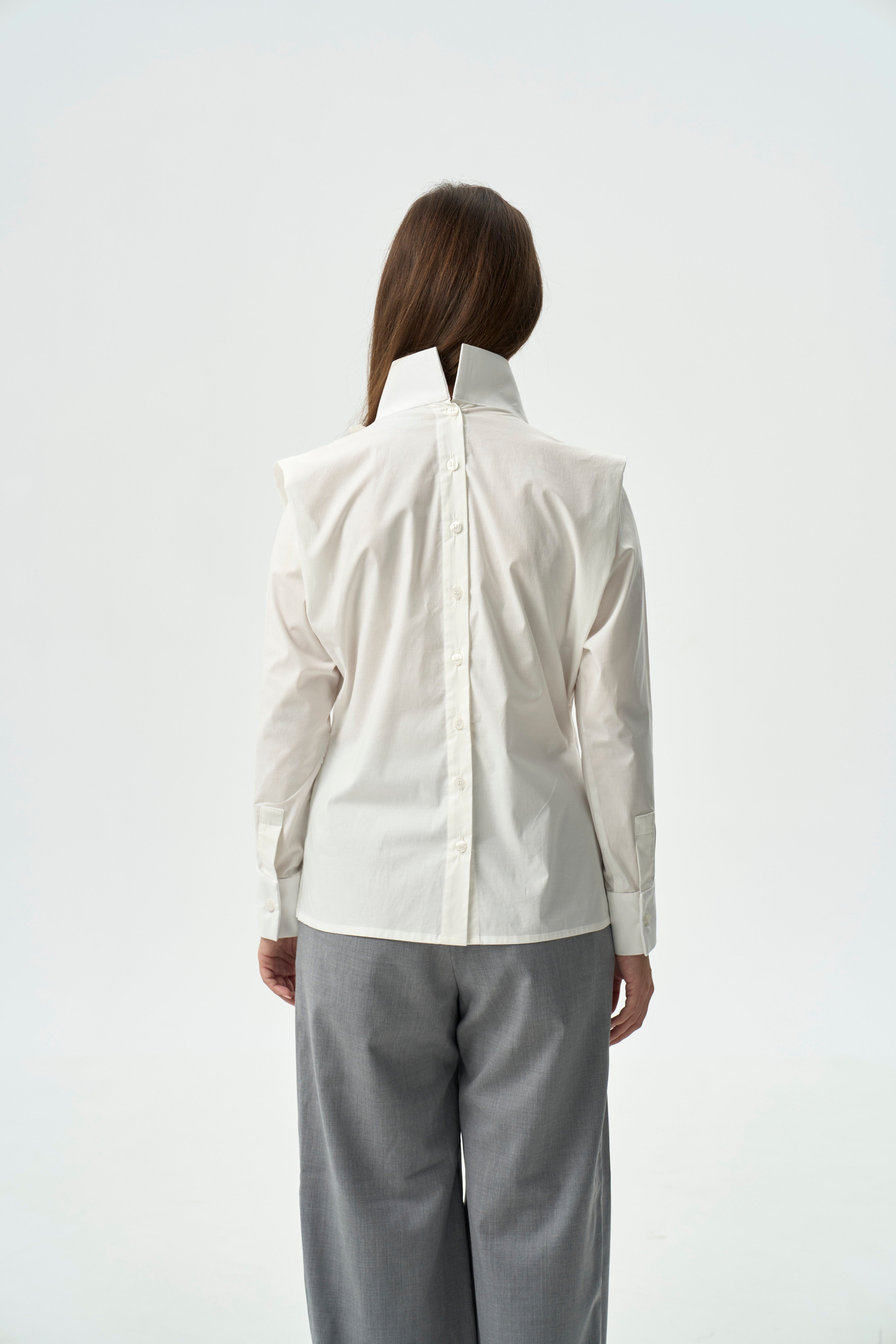 FOLD-OVER WHITE SHIRT