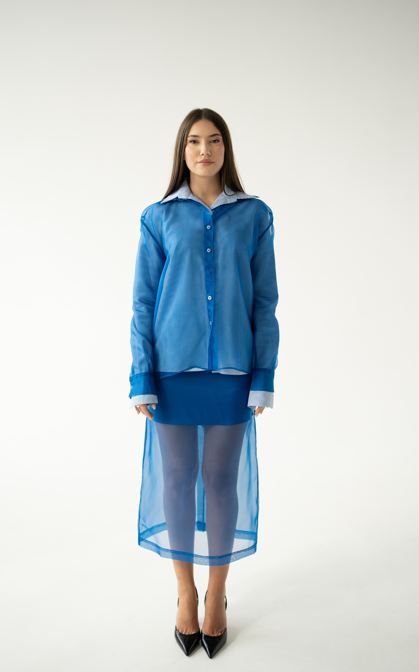 ORGANZA SKIRT IN BLUE