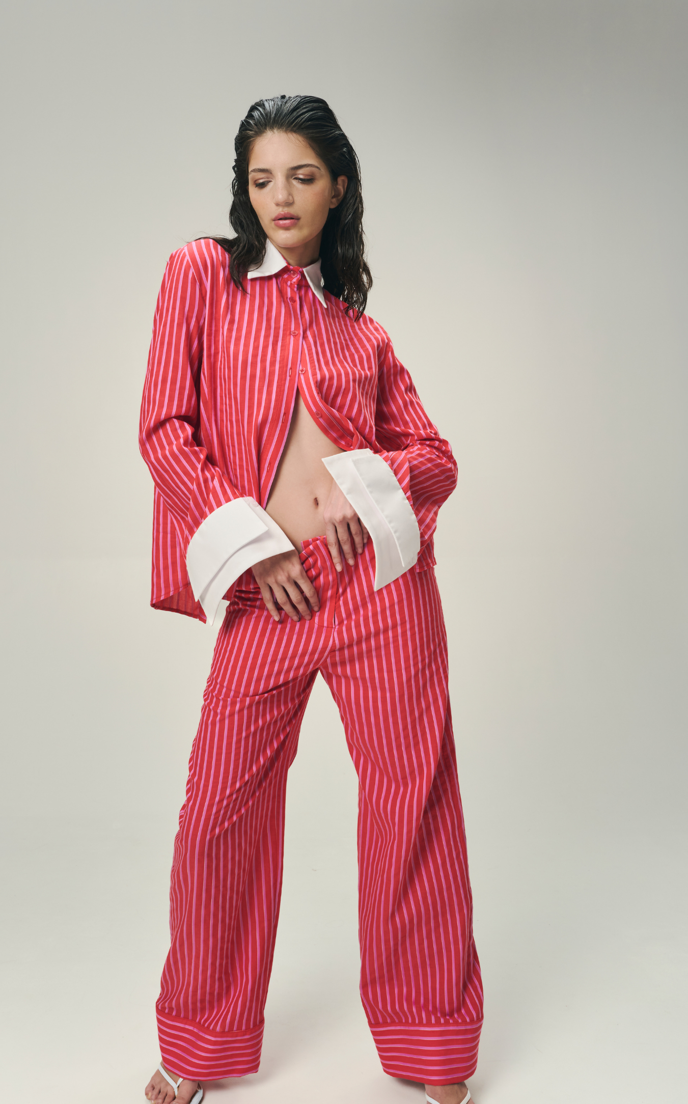STRIPED SHIRT IN RASPBERRY SORBET